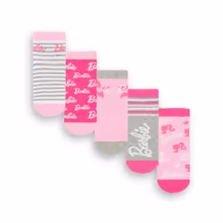 Barbie Calf Socks Set of 5 (Girls Multicoloured) - 6-8.5 UK Child