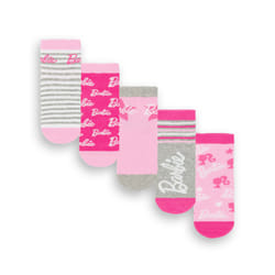 Barbie Calf Socks Set of 5 (Girls Multicoloured) - 6-8.5 UK Child