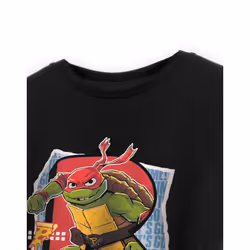 Teenage Mutant Ninja Turtles Short Sleeved T-Shirt (Boys Black) - 7-8 Years