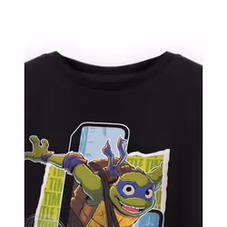 Teenage Mutant Ninja Turtles Short Sleeved T-Shirt (Boys Black) - 7-8 Years