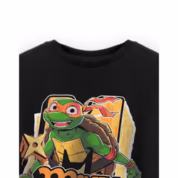 Teenage Mutant Ninja Turtles Short Sleeved T-Shirt (Boys Black) - 7-8 Years