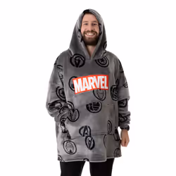 Marvel Blanket Hoodie (Mens Grey)