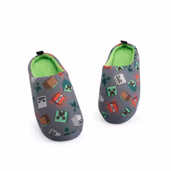 Minecraft Slip On Loafer Slippers (Boys Grey) - 2 UK Child