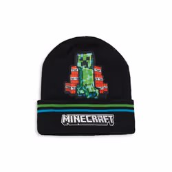 Minecraft Beanie and Gloves Set (Boys Black)