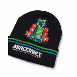 Minecraft Beanie and Gloves Set (Boys Black)