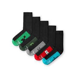 Minecraft Calf Socks Set of 5 (Boys Multicoloured) - 9-12 UK Child