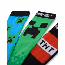 Minecraft Calf Socks Set of 5 (Boys Multicoloured) - 4-6.5 UK Child