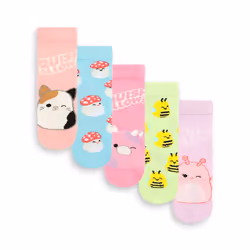 Squishmallows Calf Socks Set of 5 (Girls Multicoloured) - 9-12 UK Child