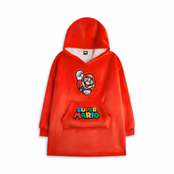 Nintendo Blanket Hoodie (Boys Red) - 6-8 Years
