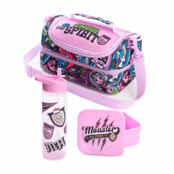 Monster High Lunch Bag Bottle and Snack Pot (Girls Purple)