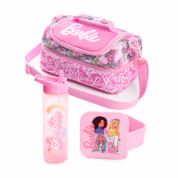 Barbie Lunch Bag Bottle and Snack Pot (Girls Pink)