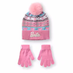 Barbie Beanie and Gloves Set (Girls Pink)