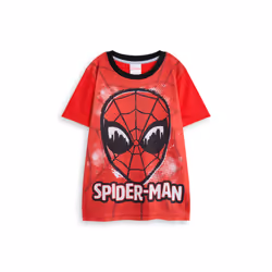 Marvel Short Sleeve Long Leg Pyjama Set (Boys Red) - 7-8 Years