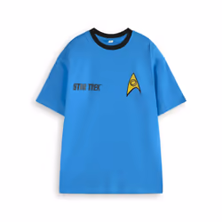 Star Trek Short Sleeved T-Shirt (Mens Blue) - Small