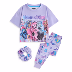 Monster High Short Sleeve Long Leg Pyjama Set (Girls Purple) - 11-12 Years