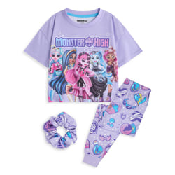 Monster High Short Sleeve Long Leg Pyjama Set (Girls Purple) - 11-12 Years