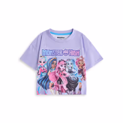 Monster High Short Sleeve Long Leg Pyjama Set (Girls Purple) - 11-12 Years