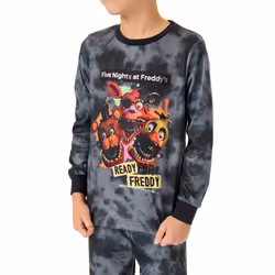 Five Nights At Freddy's Long Sleeve Long Leg Pyjama Set (Boys Black)
