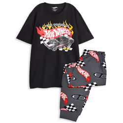 Hot Wheels Short Sleeve Long Leg Pyjama Set (Mens Black) - X-Large