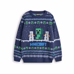 Minecraft Christmas Jumper (Boys Blue) - 7-8 Years