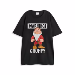 Disney Snow White & The Seven Dwarfs Short Sleeve Long Leg Pyjama Set (Mens Black) - Medium