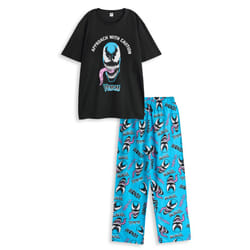 Marvel Short Sleeve Long Leg Pyjama Set (Mens Black) - XX-Large
