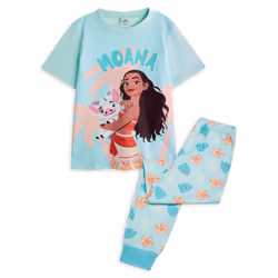 Disney Short Sleeve Long Leg Pyjama Set (Girls Blue) - 7-8 Years