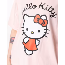 Hello Kitty Short Sleeve Long Leg Pyjama Set (Womens Pink) - X-Large