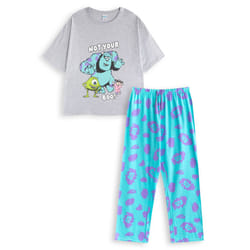 Disney Monsters Inc Short Sleeve Long Leg Pyjama Set (Womens Multicoloured) - X-Large