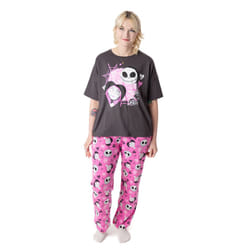 Disney The Nightmare Before Christmas Short Sleeve Long Leg Pyjama Set (Womens Multicoloured) - Small