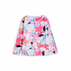 Squishmallows Multi-Pack of 2 Long Sleeve Long Leg Pyjama Set (Girls Purple) - 5-6 Years