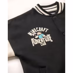 Minecraft Bomber Jacket (Boys Black) - 8-9 Years