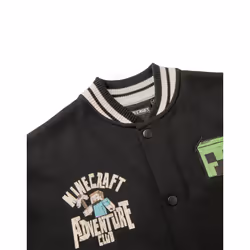 Minecraft Bomber Jacket (Boys Black) - 8-9 Years