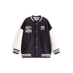 Minecraft Bomber Jacket (Boys Black) - 11-12 Years