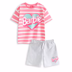 Barbie T-Shirt and Shorts Set (Girls Pink) - 3-4 Years