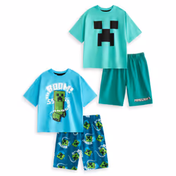 Minecraft Multi-Pack of 2 Short Sleeve Short Leg Pyjama Set (Boys Multicoloured) - 9-10 Years
