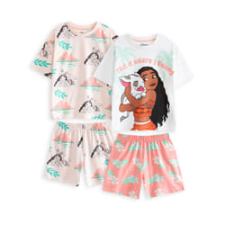 Disney Moana Multi-Pack of 2 Short Sleeve Short Leg Pyjama Set (Girls Multicoloured) - 4-5 Years