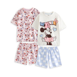 Disney Minnie Multi-Pack of 2 Short Sleeve Short Leg Pyjama Set (Girls Multicoloured) - 5-6 Years