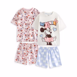 Disney Minnie Multi-Pack of 2 Short Sleeve Short Leg Pyjama Set (Girls Multicoloured) - 6-7 Years