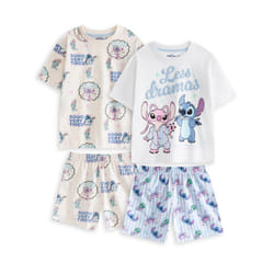 Disney Lilo & Stitch Multi-Pack of 2 Short Sleeve Short Leg Pyjama Set (Girls Multicoloured) - 11-12 Years