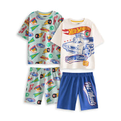 Hot Wheels Multi-Pack of 2 Short Sleeve Short Leg Pyjama Set (Boys Multicoloured) - 9-10 Years
