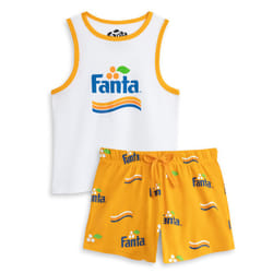 Coca Cola Vest and Shorts Pyjama Set (Womens Orange) - X-Large