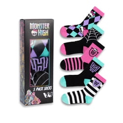 Monster High Calf Socks Set of 5 (Girls Multicoloured) - 9-12 UK Child