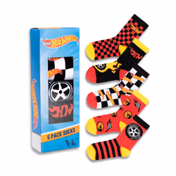 Hot Wheels Calf Socks Set of 5 (Boys Multicoloured) - 6-8.5 UK Child