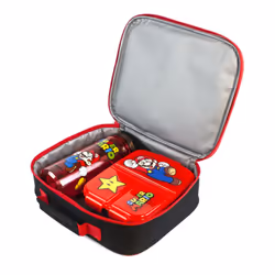 Nintendo Lunch Bag Bottle and Snack Pot (Unisex Kids Black)