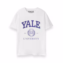 Yale Short Sleeved T-Shirt (Unisex White) - XX-Large