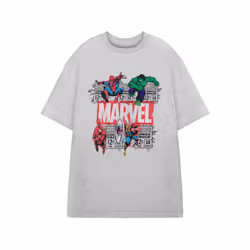Marvel Short Sleeved T-Shirt (Mens Grey) - Small