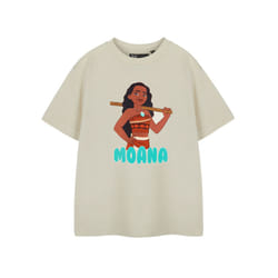 Disney Short Sleeved T-Shirt (Girls Beige) - 7-8 Years