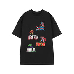 Marvel Short Sleeved T-Shirt (Mens Black) - Small