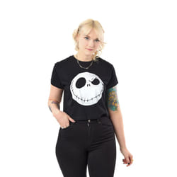 Disney Cropped Short Sleeved T-Shirt (Womens Black) - Small